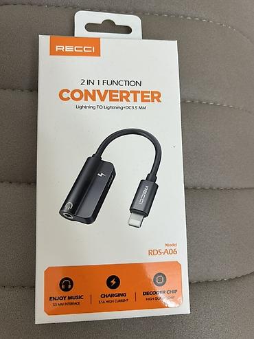 iphone 7 aux: RECCI 2-in-1 Converter – Model RDS-A06 Qutusu açilib yoxlamaq ucun — 1