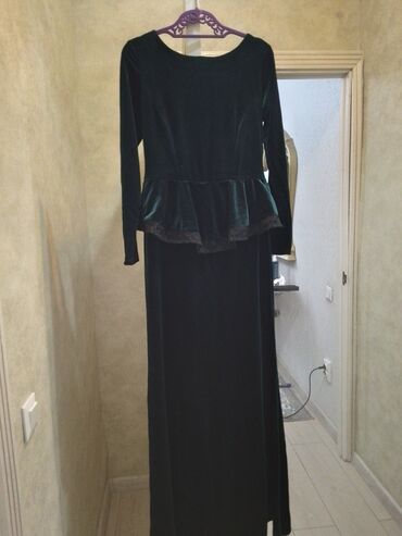 блузка из бархата: Вечернее платье, Русалка, Длинная модель, Бархат, С рукавами, L (EU 40)