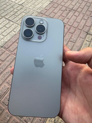 IPhone 15 Pro, 128 GB, Natural Titanium, Face ID, Simsiz şarj, Sənədlərlə