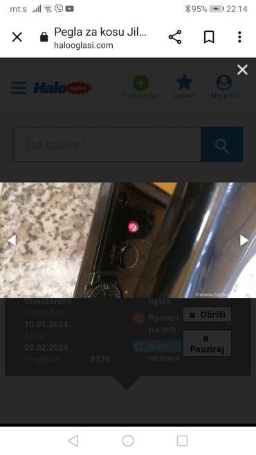 Prese za kosu: Pegla za kosu JILBERE 200w Francuska široke grejne ploče. Profi — 6