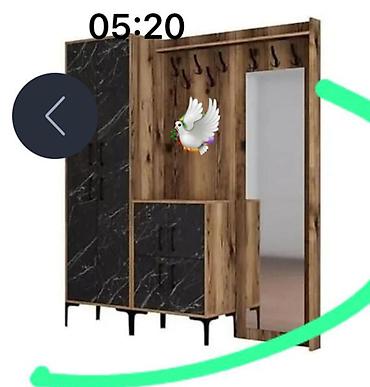 Yeni, 2 qapılı, Güzgülü, Qara, Açılan, Düz dolab