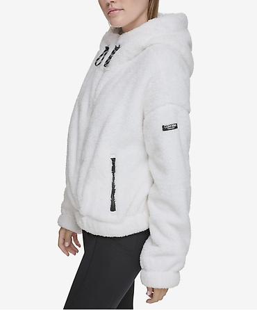 Şəxsi əşyalar: Calvin Klein Performance qadın xəz-effektli kapüşonlu svitşört/jaket — 2