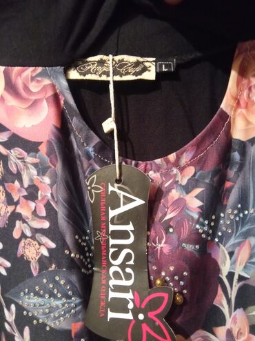 Ziyafət donları: Xanım üçün arxası qara rəngli, önü çəhrayı gül naxışları muncuqlarla — 8