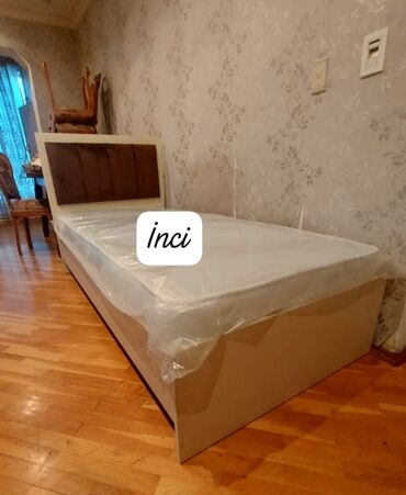 Кровати на заказ: Односпальная кровать, Без подьемного механизма, Бесплатный матрас, Без выдвижных ящиков, Азербайджан, Ламинат простой