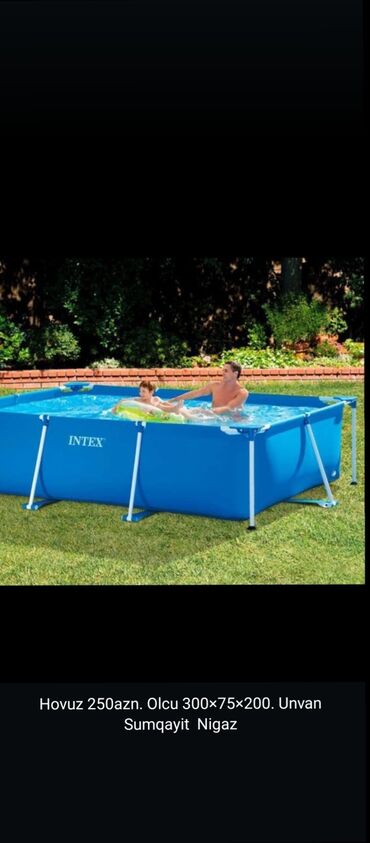 Samovarlar: INTEX Rectangular Frame Set hovuz - Ölçü: 3.00 m x 2.00 m x 75 cm