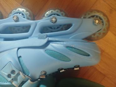 Roleri i rolšue: Podesivi roleri 36-39 plavi,tockici za rolere - ko novi Deciji — 9