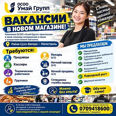 Требуется Продавец-консультант в Продуктовый магазин, График: Сменный график, Официальное трудоустройство, Ночная смена at lalafo.kg Требуется Продавец-консультант в Продуктовый магазин, График: Сменный график, Официальное трудоустройство, Ночная смена