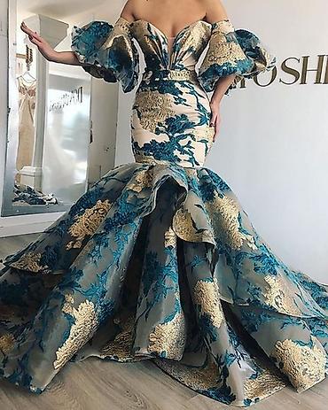 mexmer parca: Zərif axşam/libas – “mermaid” kəsimli, çiyinləri açıq model - Qol — 3