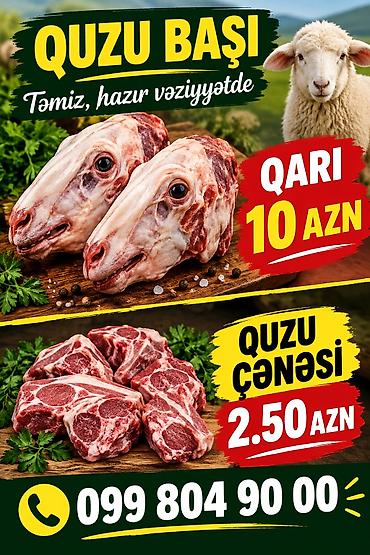 balıq haqqında melumat: Məhsul: Quzu başı və quzu çənəsi Təsvir: - Təmizlənmiş, istifadəyə — 1