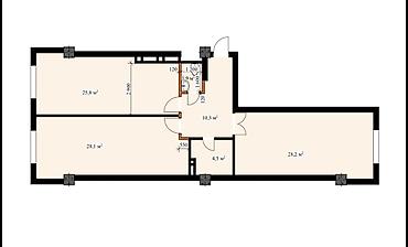 2 bedroom: 2‑комнатная квартира в жилом комплексе, Блок А. Площадь — 83,7 м² — 5