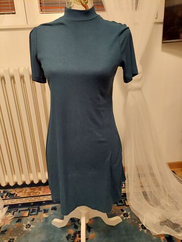 svečane haljine od pliša: H&M M (EU 38), bоја - Zelena, Drugi stil, Kratkih rukava