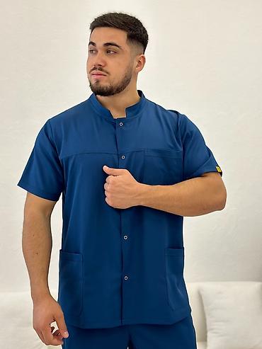 мужской одежды: Мужской медицинский костюм с коротким рукавом - Комплект: куртка на — 9