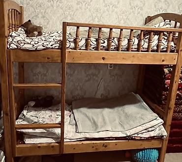 кровать 2 ярусная: Двухъярусная деревянная кровать из массива. - Натуральное дерево — 1