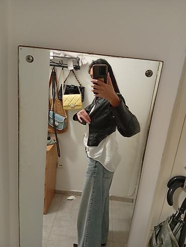 pull and bear torbe: Kožna jakna M, bоја - Crna — 5