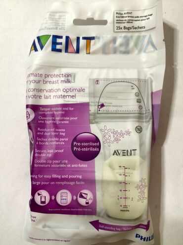 avent natural: Пакеты PHILIPS AVENT SCF603/25 для хранения грудного молока 180 мл/25