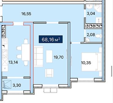 green hills: 2 комнаты, 68 м², Пригородное с. Элитка, 4 этаж, ПСО (под самоотделку) — 4