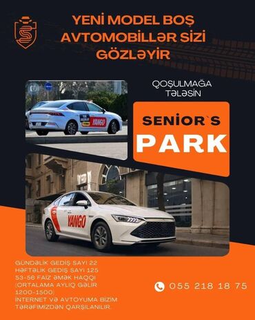 laçında iş: Taksi sürücüsü tələb olunur, Nəqliyyat vasitəsi verilir, Həftəlik ödəniş