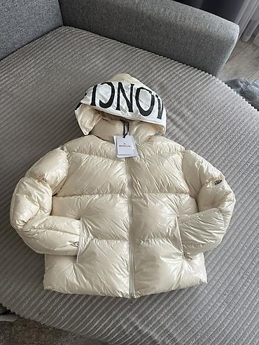 спец одежда зимние: Пуховик Moncler, женский, короткий - Цвет: молочный/айвори с — 1