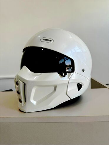 Перчатки: Шлем Комбат Белый Жемчуг С Тонированным стеклом Шлем высокого