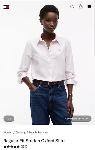 geyımler: Qadın köynəyiTommy Hilfiger – Regular Fit Stretch Oxford Shirt, S — 2