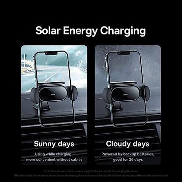 mount blade: Baseus Steel Cannon Pro Solar Electric Car Mount – günəş enerjisi ilə — 4