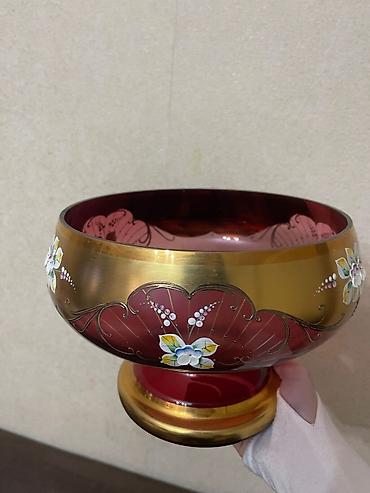 Digər dəstlər və servizlər: Bədii şüşə dekor dəsti - Material: qalın şüşə - Üstlük: parlaq qızılı — 3