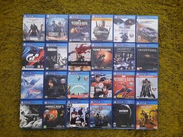 Oyun diskləri və kartricləri: Playstation 4 orijinal teze veziyyetde oyun diskleri. Disklerde ciziq