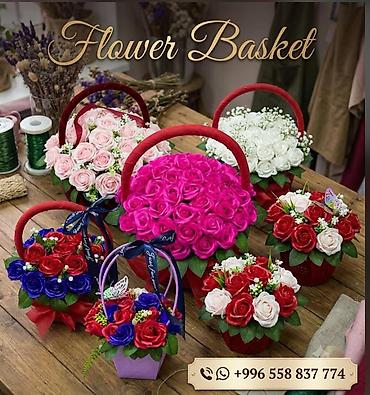 упаковочные коробки: Подарочные композиции Flower Basket — корзины и мини-корзинки с розами — 1