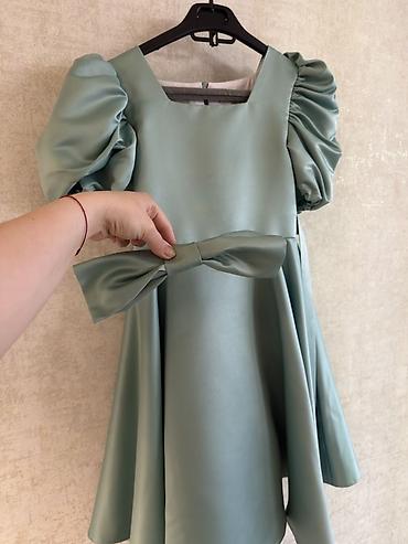 Donlar: Uşaq üçün zərif ziyafət donu - Rəng: Pastel yaşıl (saten effekti ilə — 2