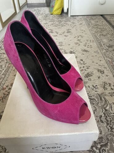 турецкая обувь из натуральной кожи: Туфли 35, цвет - Розовый