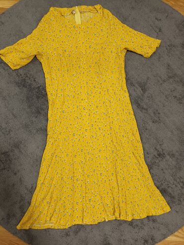 svečane haljine od pliša: M (EU 38), L (EU 40), bоја - Žuta, Drugi stil, Kratkih rukava