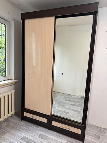 standing mirror: Шкаф-купе с зеркалом, двухдверный. - Корпус в темном оттенке, фасады — 5