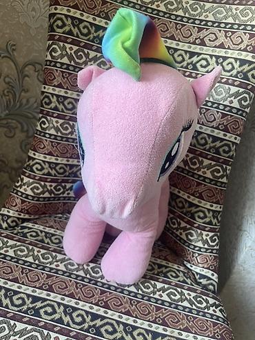 pony: Yumşaq oyuncağ çəhrayı poniy Material: yumşaq plyuş parça — 1