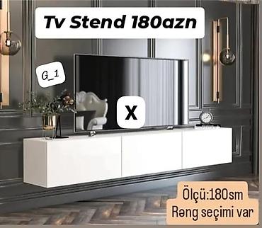 televizor stend: TV stend – divara montaj üçün asma model. - Ölçü: 180 sm (uzunluq). - — 1