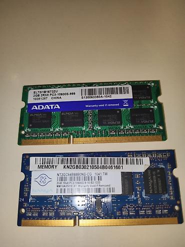 2gb ddr3 notebook ram: Operativ yaddaş (RAM) ADATA, 2 GB, 1333 Mhz, DDR3, Noutbuk üçün, İşlənmiş — 2