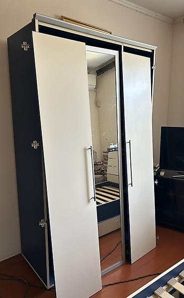 ikiqat carpayı: Oğlan və qız üçün, İşlənmiş, Təknəfərlik çarpayı, Dolab — 4