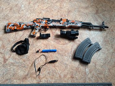 игрушка щенячий патруль: Продаю Орбизган Калашников с двумя режимами стрельбы: авто и роучной.В