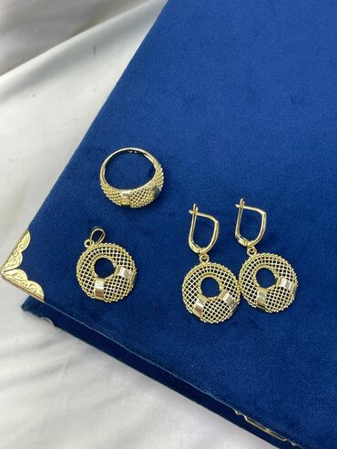 Bijuteriya dəstləri: Qızıl rəngli bijuteriya dəstləri 1) Qırmızı daşlı “marquise” forması — 5