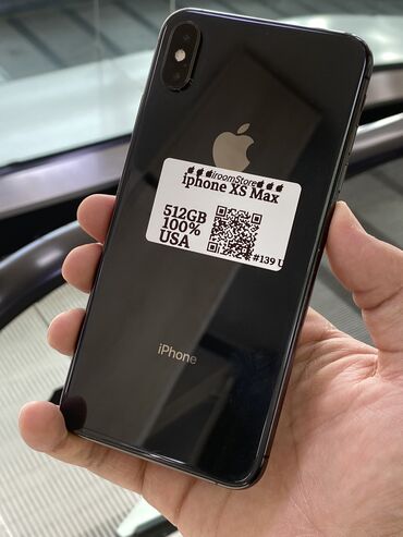 xs max: IPhone Xs Max, Колдонулган, 512 ГБ, Кара, 100 %