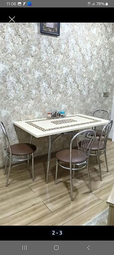 Mətbəx üçün, İşlənmiş, Kvadrat masa, 4 stul
