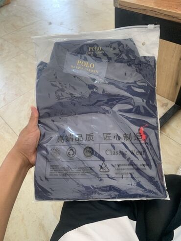 где можно продать старые вещи в бишкеке: Новая мужская рубашка-поло Ralph Lauren темно-синего цвета с короткими