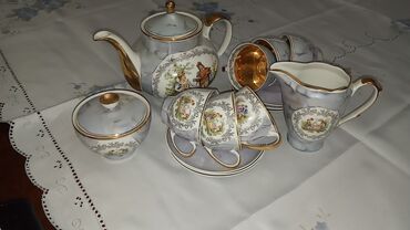 настольный набор для руководителя бишкек: Çay dəsti, rəng - Mavi, 6 nəfərlik, Polşa