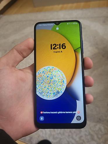 Samsung: Samsung Galaxy A03, 64 GB, rəng - Göy, İki sim kartlı, Face ID, Sensor — 4