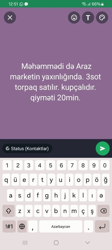 imişlidə torpaq satılır: 3 sot