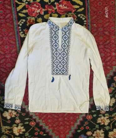 вышивка крестом баку: Рубашка L (EU 40), цвет - Белый