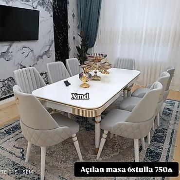 acilan stollar: Açılan masa dəsti – 6 stulla - Masa: Uzadıla bilən konstruksiya — 1