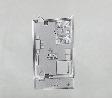 квартиры цо фонтан: 1 комната, 37 м², 5 этаж, ПСО (под самоотделку) — 4