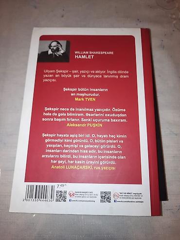 mx 49: Məhsul: “Hamlet” – Üilyam Şekspir Nəşriyyat: Qanun Nəşriyyatı — 2