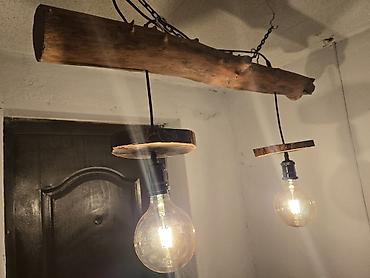 Люстры: Люстра из дерева Подвесной светильник в стиле лофт/рустик из массива — 3