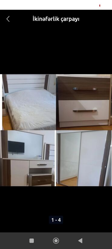 ağ şəkil: İkinəfərlik çarpayı